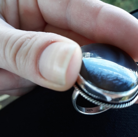 New Banded Agate Eye 925 Silver Ring. - Picture 8 of 8